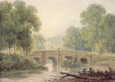 Woody Landscape with a Stone Bridge over a River by George the Younger Barret